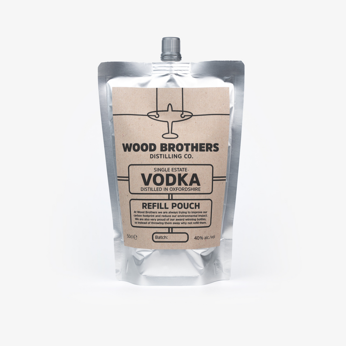 Wood Brothers Vodka Eco Refill Pouch 500ml